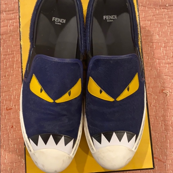 fendi monster slip ons